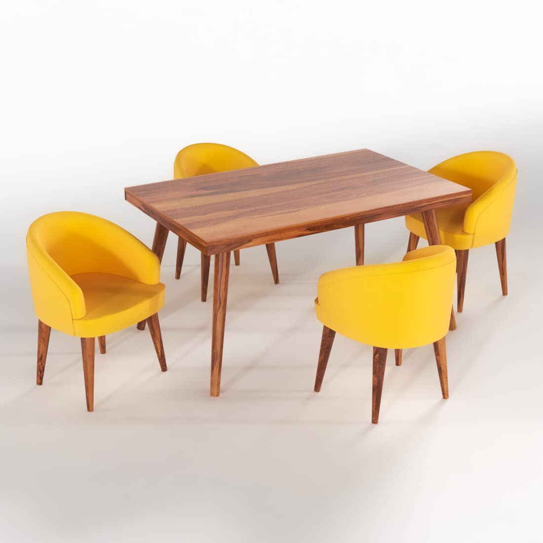 Sheesham Wood Dining Table(57x35) with 4 Chairs | 4 Seater Dining Set | Wooden Dining Table with Chair - Dining Room Furniture