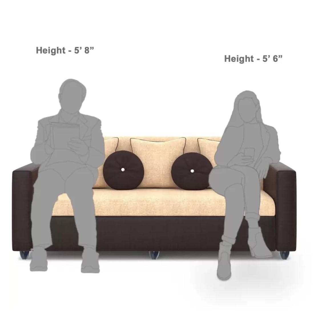 5 Seater Fabric Sofa Set for Living Room Furniture | 3 + 1 + 1 Sofa Set | Sofa for Home & Office