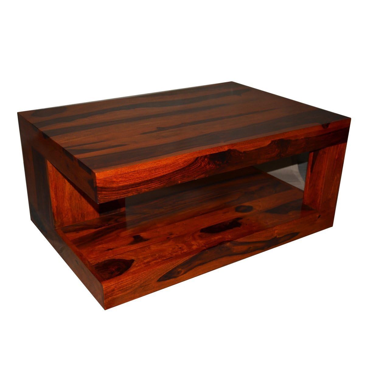 KendalWood Furniture Rectangle Sheesham Wood Coffee Table for Living Room