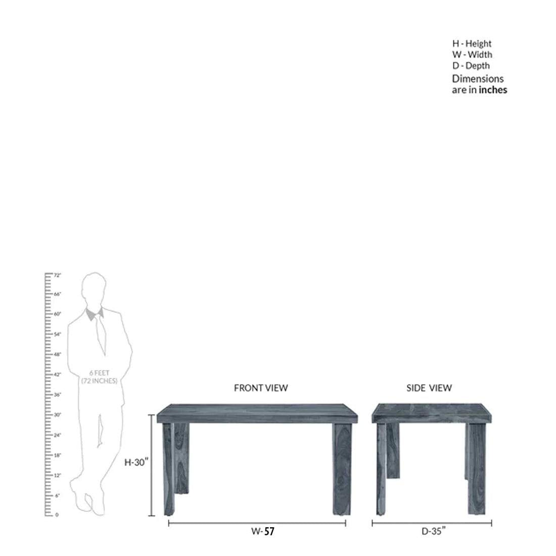 Sheesham Wood Dining Table(57x35) with 4 Chairs 1 Bench| 6 Seater Dining Set | Wooden Dining Table with Chair - Dining Room Furniture