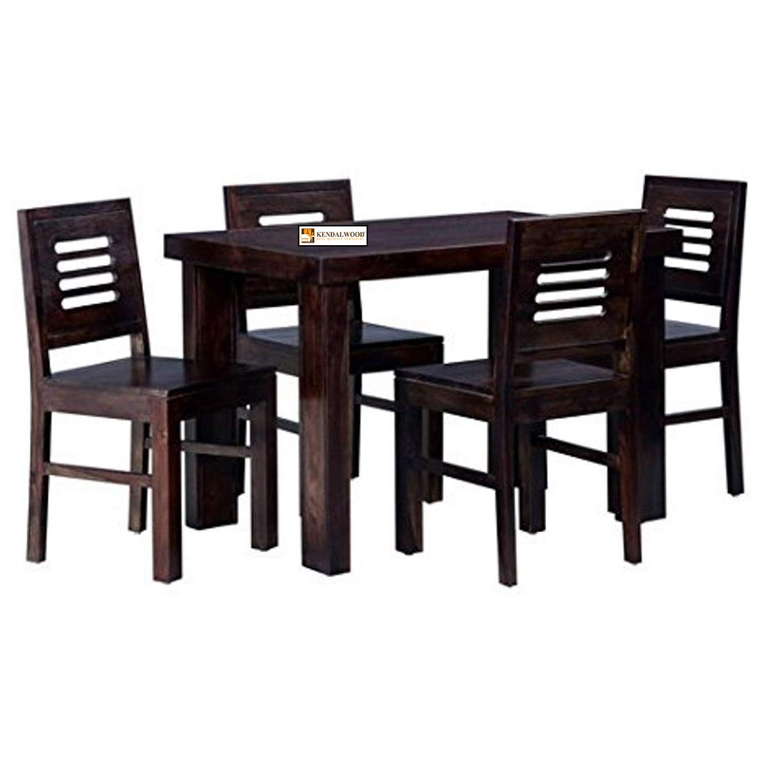 Sheesham Wood Dining Table with 4 Chairs | 4 Seater Dining Set | Wooden Dining Table with Chair - Dining Room Furniture