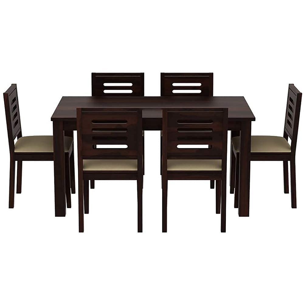 Sheesham Wood Dining Table(57x35) with 6 Chairs | 6 Seater Dining Set | Wooden Dining Table with Chair - Dining Room Furniture