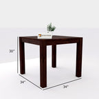 Sheesham Wood Dining Table Square (34x34 Inch) with 2 Chairs | Wooden Dining Table with Chair - Dining Room Furniture