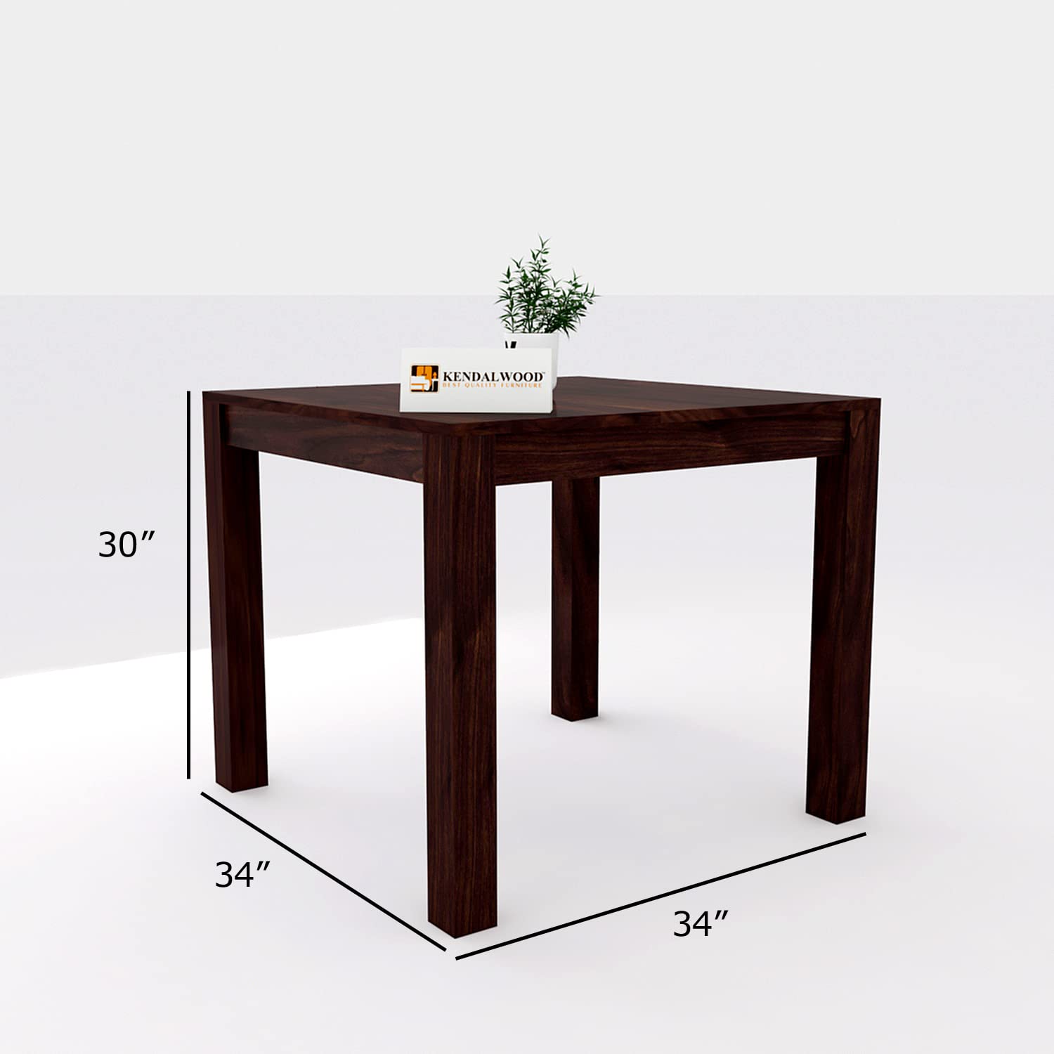 Sheesham Wood Dining Table Square (34x34 Inch) with 2 Chairs | Wooden Dining Table with Chair - Dining Room Furniture