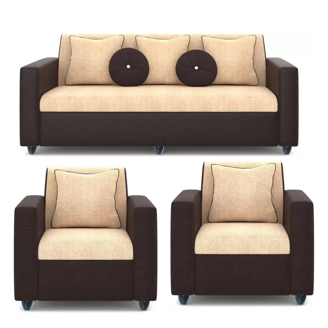 5 Seater Fabric Sofa Set for Living Room Furniture | 3 + 1 + 1 Sofa Set | Sofa for Home & Office