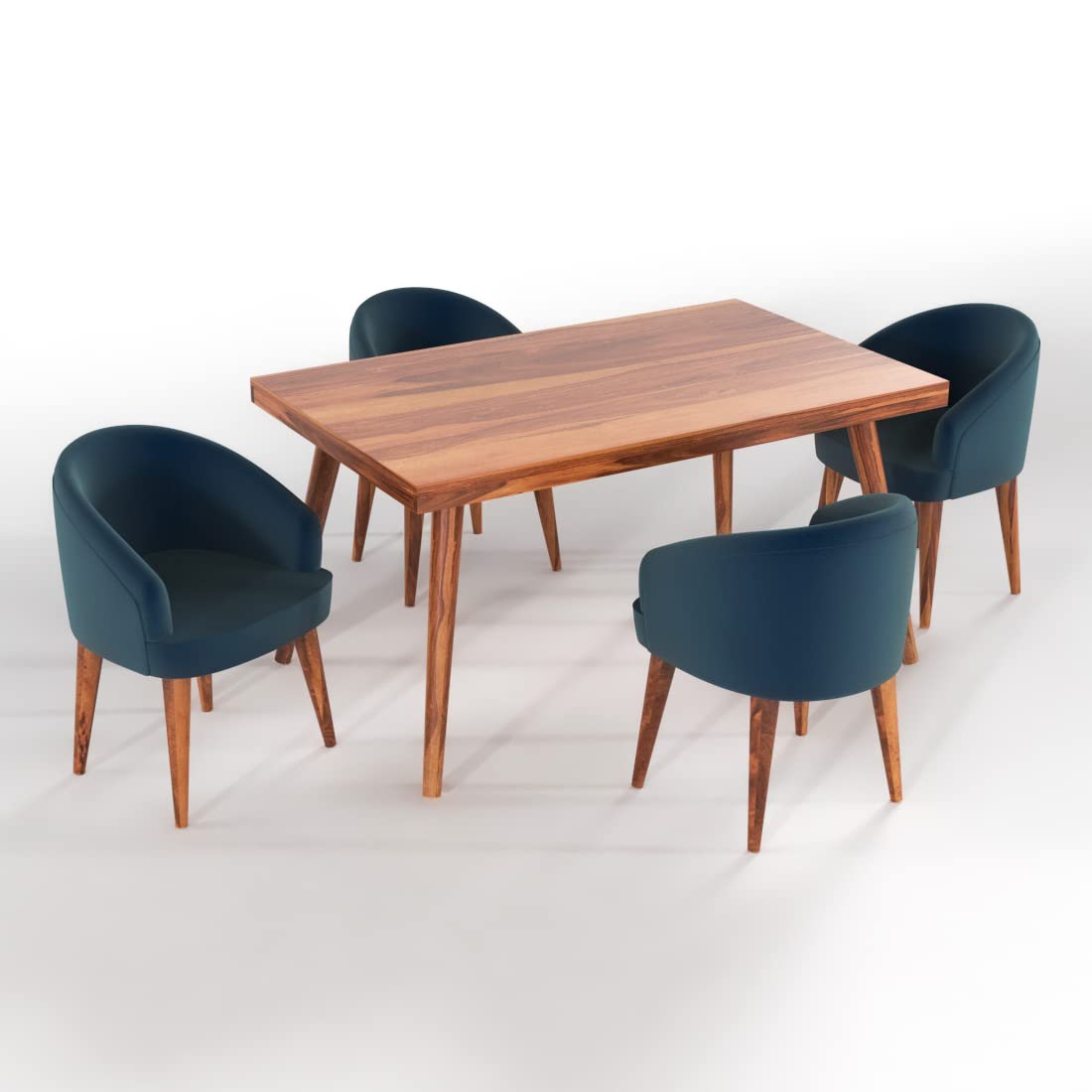 Sheesham Wood Dining Table(57x35) with 4 Chairs | 4 Seater Dining Set | Wooden Dining Table with Chair - Dining Room Furniture