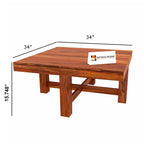 Sheesham Wood Coffee Table | Center Table with 4 Stool