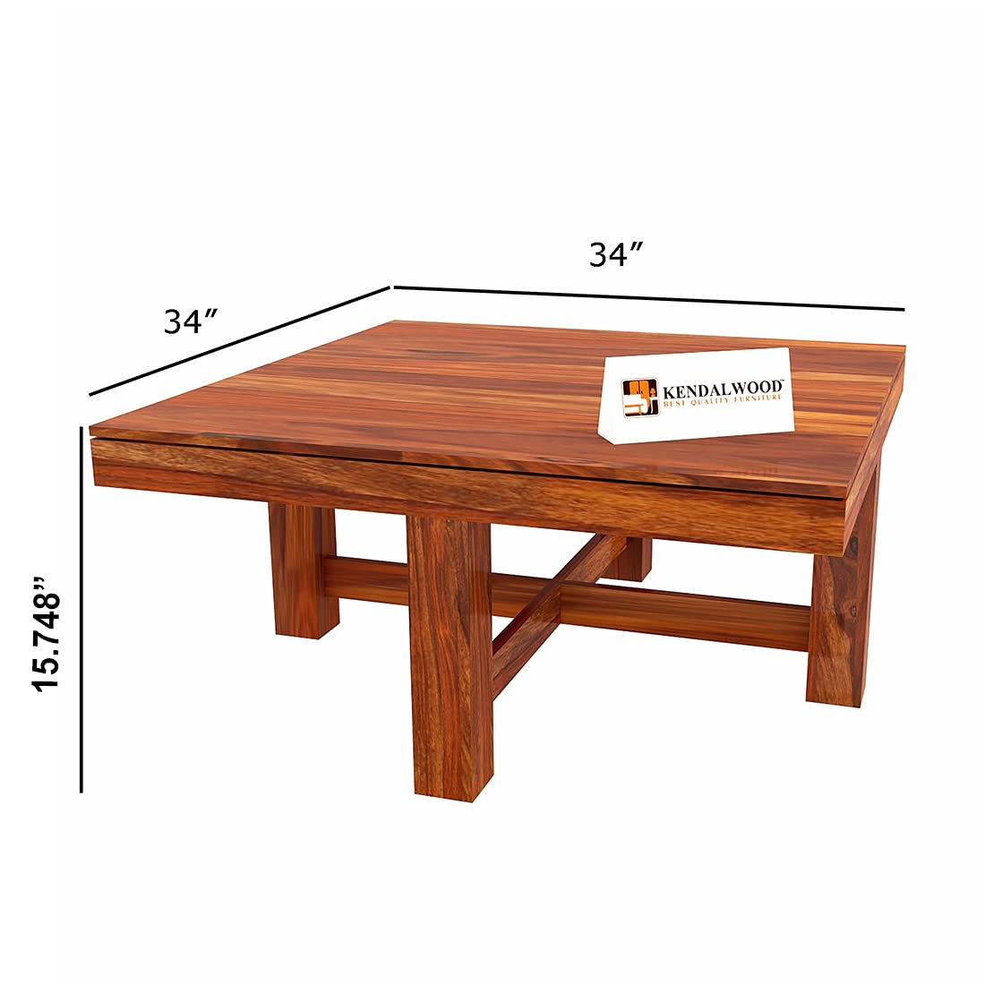 Sheesham Wood Coffee Table | Center Table with 4 Stool