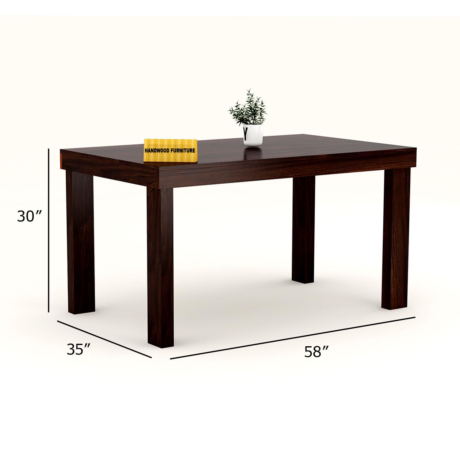 Sheesham Wood Dining Table(57x35) with 6 Chairs | 6 Seater Dining Set | Wooden Dining Table with Chair - Dining Room Furniture