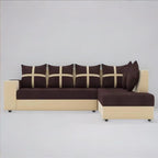 Wood Furniture 6 Seater L Shape Corner Sofa for Living Room | 6-Seater L Shape Sofa (Right Facing) with 6 Small Pillow | Sofa for Home & Office Furniture