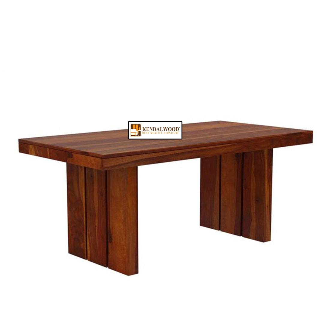Furniture Sheesham Wood Dining Table with 4 Poster Chairs, 1 Bench |6 Seater Dining Set | Dining Room Furniture