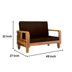 Solid Wood 2 Seater Wooden Sofa Set for Living Room Furniture Fabric 2 Seater Sofa