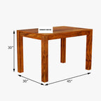 Premium Sheesham Wood Dining Table (45x30) with 4 Chairs | 4 Seater Dining Set | Wooden Dining Table with Chair | Dining Room Furniture