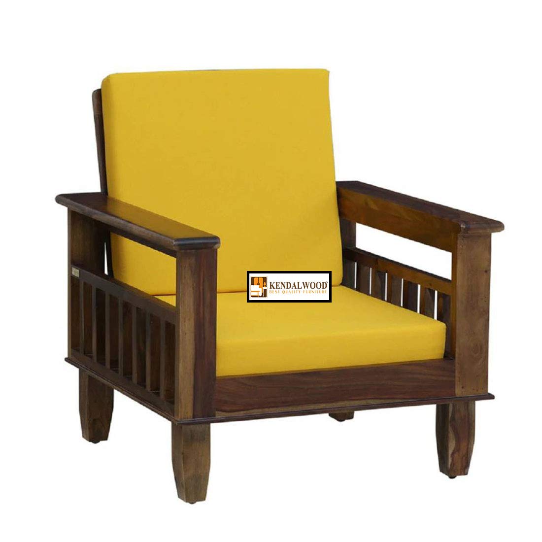 Sheesham Wood 1 Seater Wooden Sofa Set for Living Room Furniture | Sofa for Home & Office | Wooden Sofa Set | 1 Seater Sofa