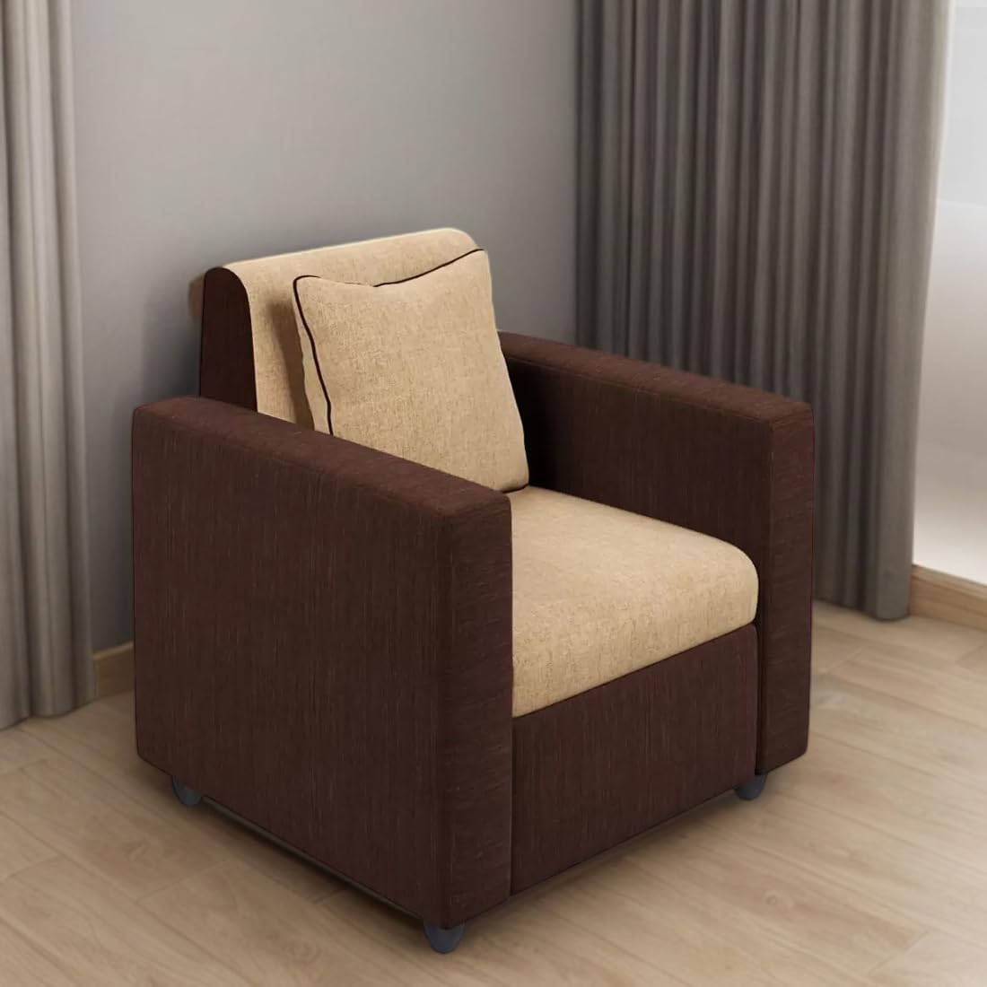 1 Seater Fabric Sofa Set for Living Room Furniture | Fabric 1 Seater Sofa Set | Sofa for Home & Office