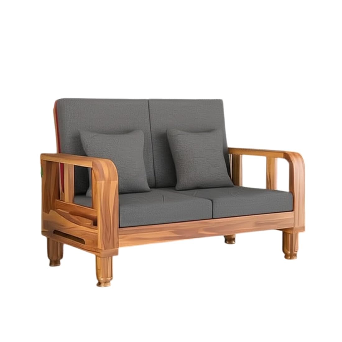 Solid Wood 2 Seater Wooden Sofa Set for Living Room Furniture | Sofa for Home & Office | 2 Seater Sofa