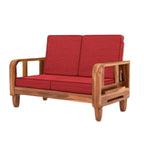 Solid Wood 4 Seater Wooden Sofa Set for Living Room Furniture 4 Seater 2+2 Fabric Sofa Set with Center Table