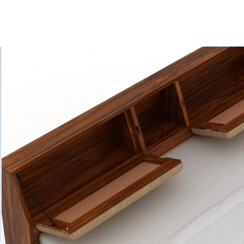 Sheesham Wood Bed with Box Storage | Solid Wood Bed for Bedroom, Living Room | Wooden Bed King Size | Mattress not Included | Finish Color