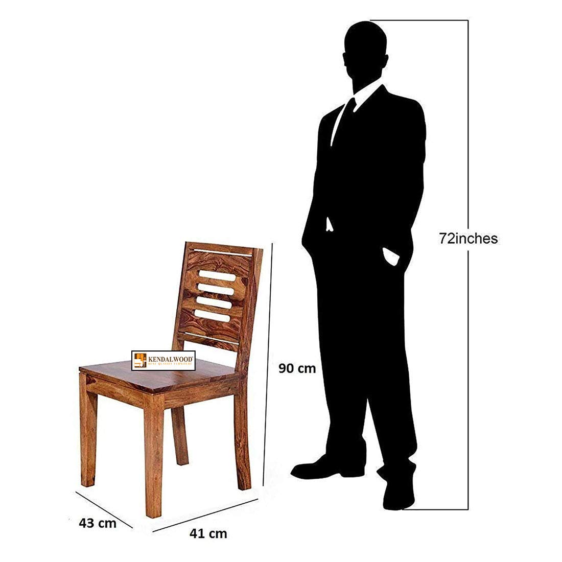 Furniture Solid Sheesham Wood Dining Chair Set of 2