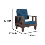 Solid Wood 1 Seater Wooden Sofa Set for Living Room Furniture | Sofa for Home & Office | 1 Seater Sofa