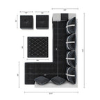 8 Seater Sofa Set, L Shape Sofa(Right Facing) 2 Ottoman, 6 Small Pillow with Coffee Table for Living Room Furniture | Sofa for Home & Office Furniture