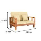 Solid Wood 6 Seater Wooden Sofa Set for Living Room | 3+2+1 Sofa Set with Center Table | Furniture for Home & Hotels