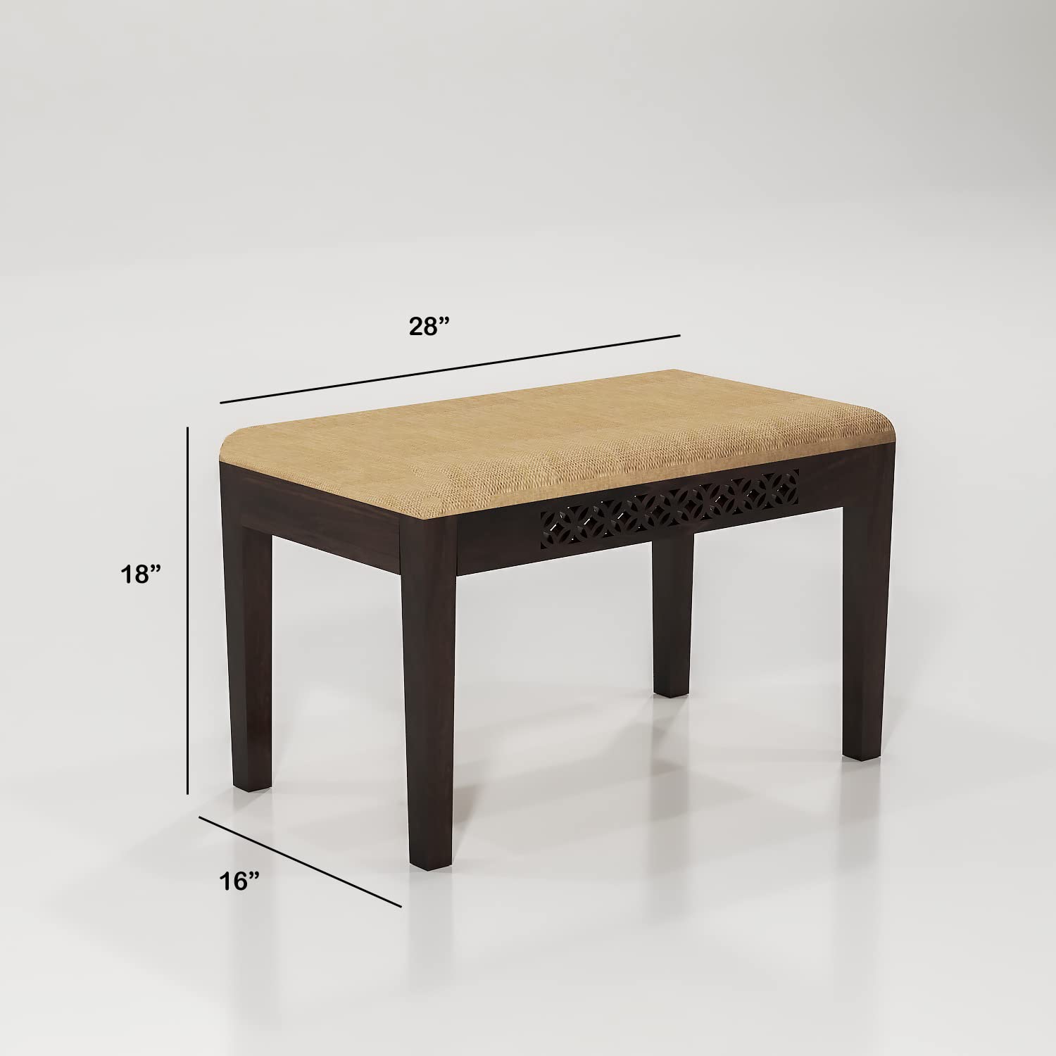 Sheesham Wood CNC Cuting Dining Table with 3 Chairs with 1 Bench | 4 Seater Dining Set- Dining Room Furniture Finish