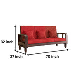 Solid Wood 5 Seater Wooden Sofa Set for Living Room Furniture 5 Seater 3+1+1 Fabric Sofa Set with Center Table