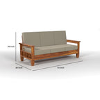 Solid Sheesham Wood Sofa Set , Living Room Furniture (3+1+1 with Center Table) 5 Seater