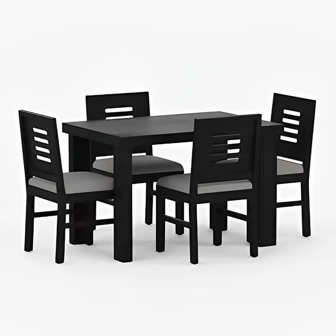 Solid Wood Dining Table with 4 Chairs | 4 Seater Dining Set | Wooden Dining Table with Chair - Dining Room Furniture