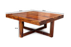 Premium Sheesham Wood Coffee Table for Living Room | Solid Wood Coffee Table, Center Table, Tea Table | Wooden Coffee Table with 4 Stool |Best Furniture for Home | Teak Finish