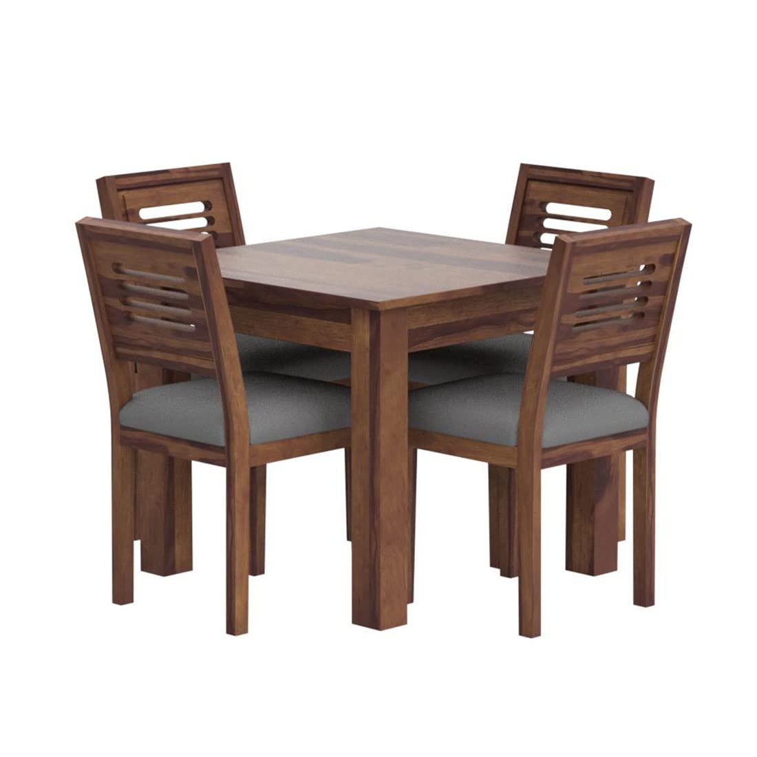 Solid Wood Dining Table with 4 Chairs | 4 Seater Dining Set | Wooden Dining Table with Chair - Dining Room Furniture