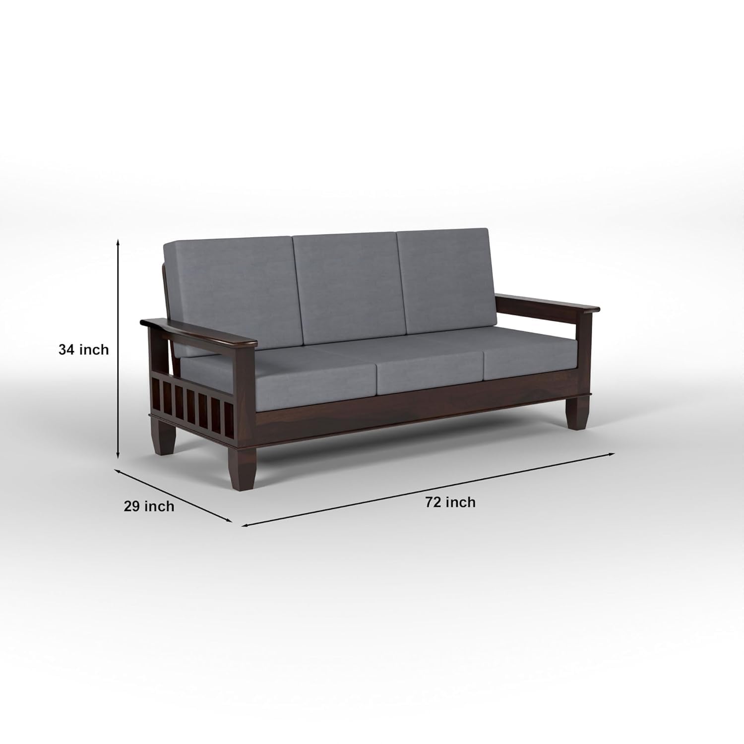 Solid Sheesham Wood Sofa Set , Living Room Furniture (3+1+1 with Center Table) 5 Seater
