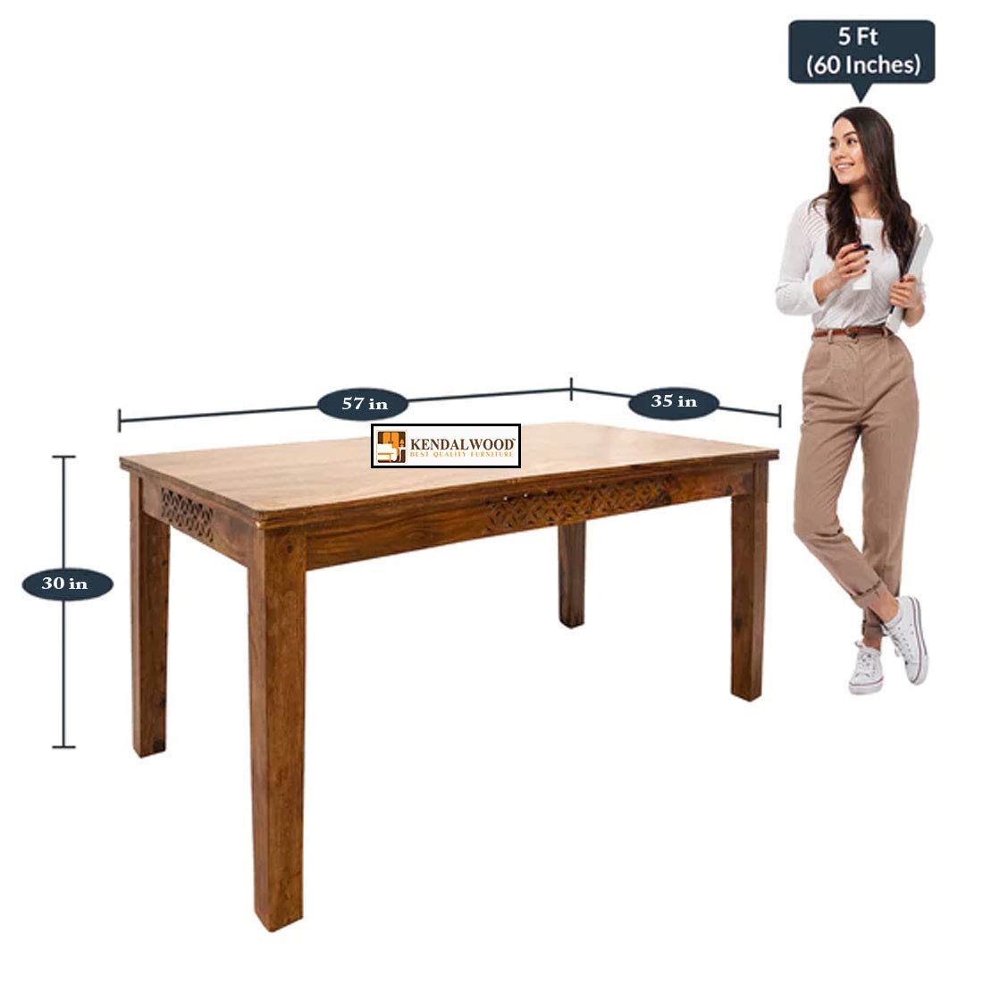 Sheesham Wood CNC Cuting Dining Table with 6 Chairs |6 Seater Dining Set- Dining Room Furniture