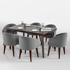 Sheesham Wood Dining Table(57x35) with 6 Chairs | 6 Seater Dining Set | Wooden Dining Table with Chair - Dining Room Furniture