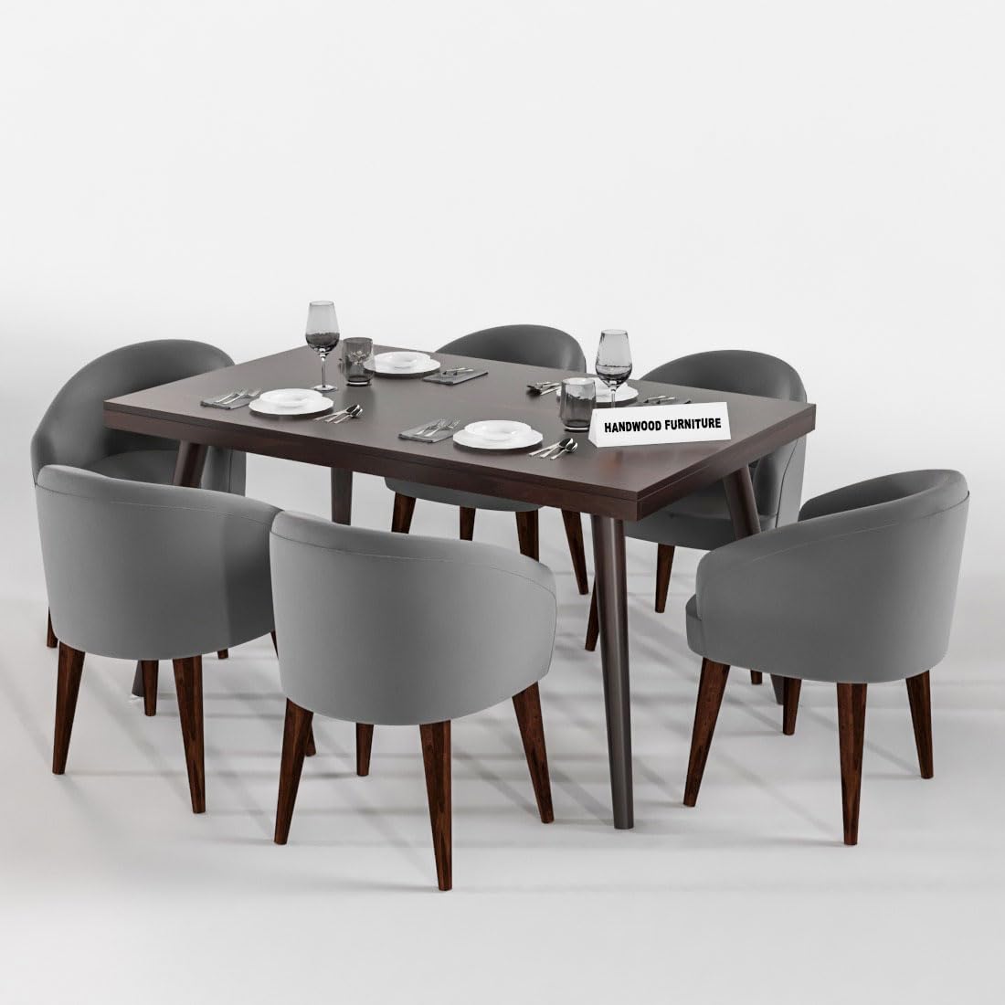 Sheesham Wood Dining Table(57x35) with 6 Chairs | 6 Seater Dining Set | Wooden Dining Table with Chair - Dining Room Furniture
