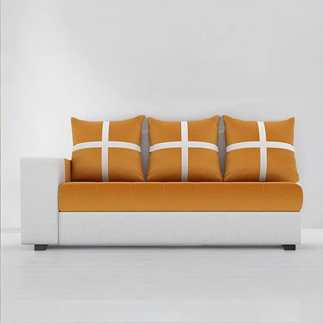 6-Seater L Shape Corner Sofa for Living Room | 6-Seater L Shape Sofa (Right Facing) with 6 Small Pillow | Sofa for Home & Office Furniture