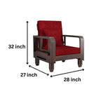 Solid Wood 5 Seater Wooden Sofa Set for Living Room Furniture 5 Seater 3+1+1 Fabric Sofa Set with Center Table