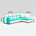 8 Seater Sofa Set, L Shape Sofa (Right Facing) 2 Ottoman, 6 Small Pillow with Coffee Table | Sofa for Home & Office Furniture