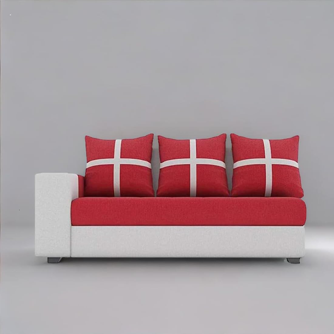 6 Seater L Shape Corner Sofa for Living Room | 6 Seater L Shape Sofa (Right Facing) with 6 Small Pillow | Sofa for Home & Office Furniture