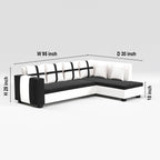 8 Seater Sofa Set, L Shape Sofa (Right Facingyp) 2 Ottoman, 6 Small Pillow with Coffee Table for Living Room Furniture