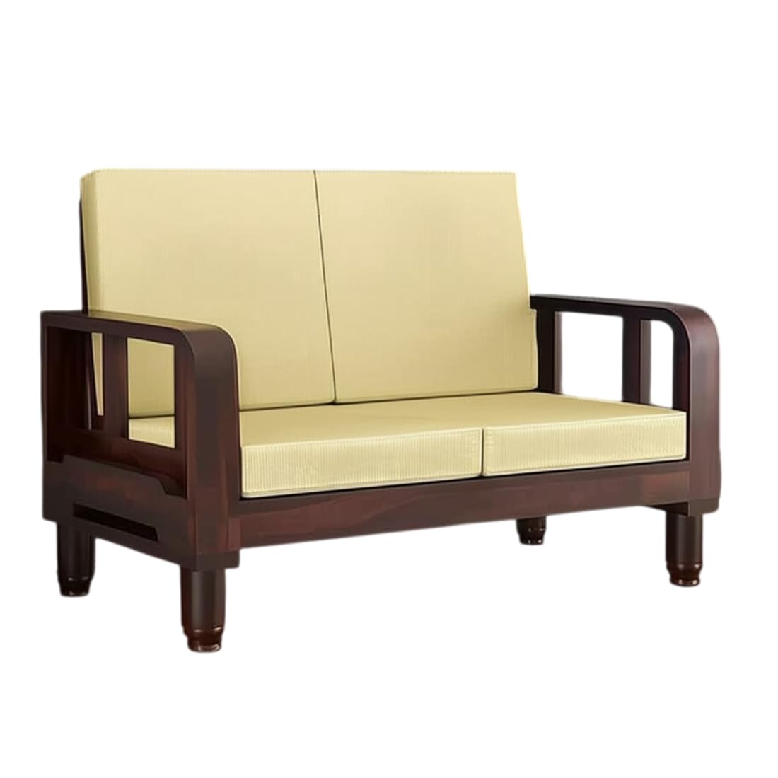 Solid Wood 2 Seater Wooden Sofa Set for Living Room Furniture | Sofa for Home & Office | 2 Seater Sofa