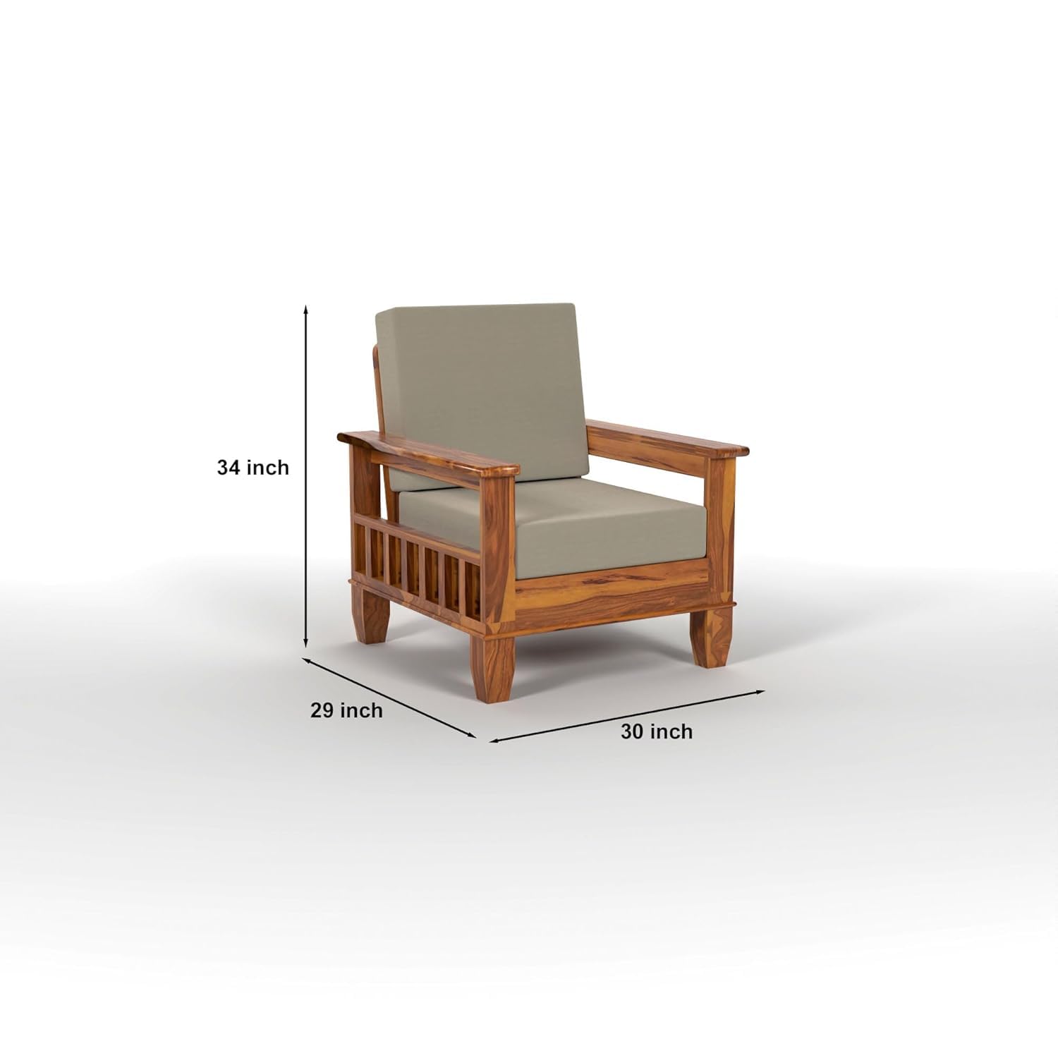 Solid Sheesham Wood Sofa Set , Living Room Furniture (3+1+1 with Center Table) 5 Seater