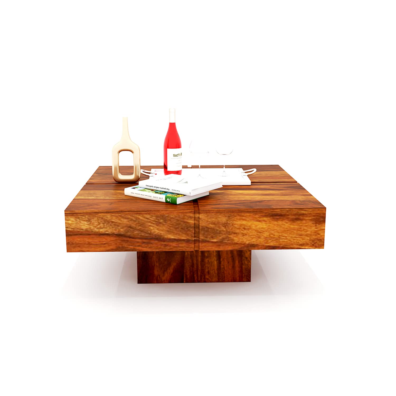 Premium Sheesham Wood Coffee Table for Living Room| Solid Wood Coffee Table, Center Table, Tea Table | Wooden Coffee Table | Best Furniture for Home