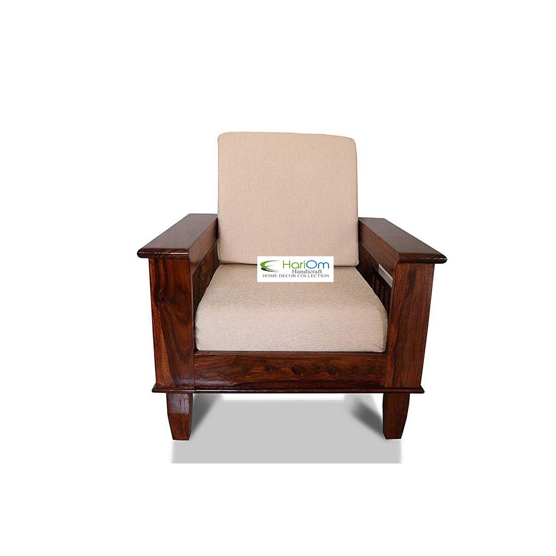KendalWood Furniture Natural Brown Finish Solid Sheesham Wood 3+2+1 6 Seater Sofa Set