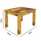 Sheesham Wood Square Dining Table with 4 Chairs | Dining Room Furniture 4 Seater Dining Set