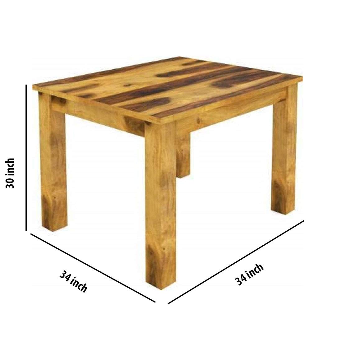 Sheesham Wood Square Dining Table with 4 Chairs | Dining Room Furniture 4 Seater Dining Set