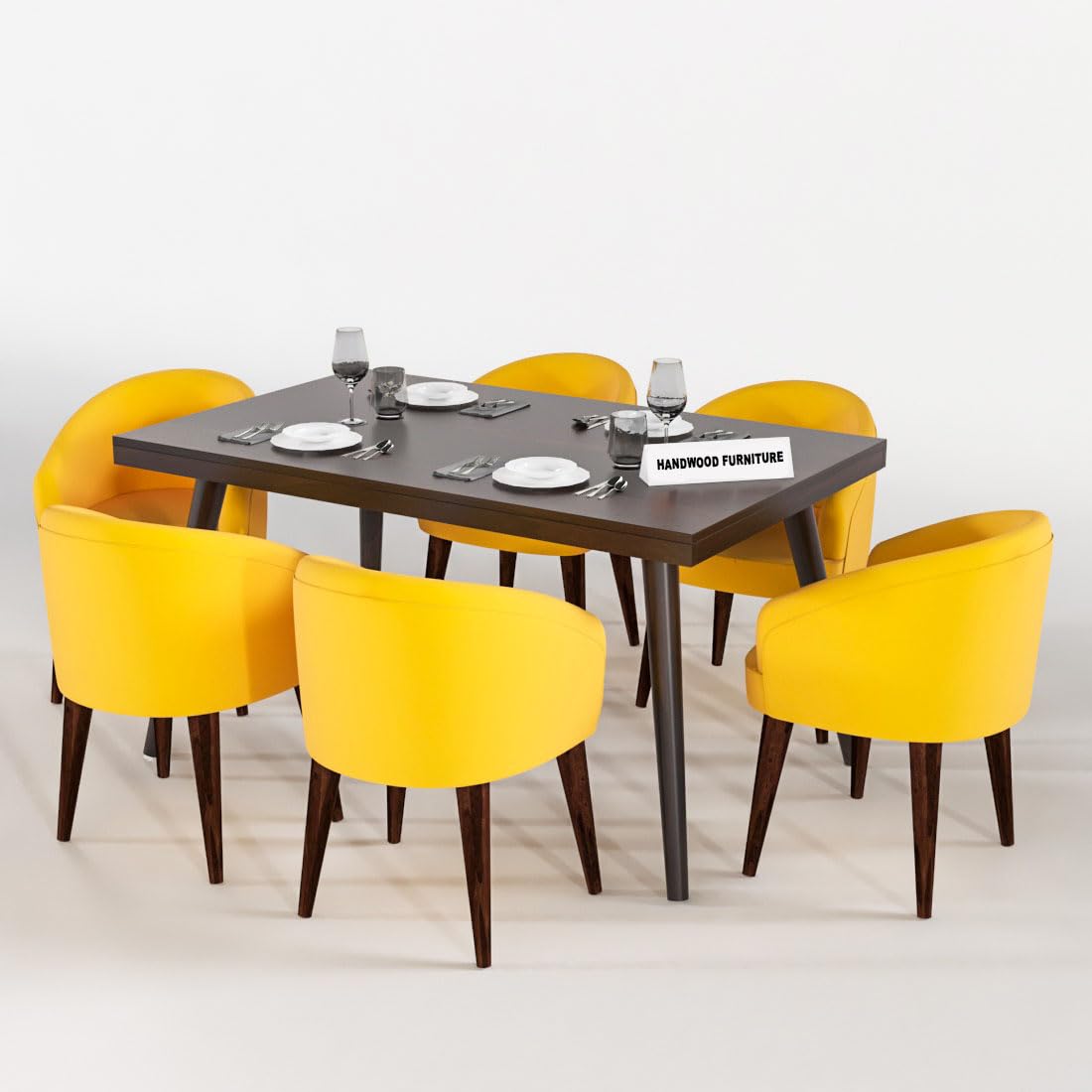 Sheesham Wood Dining Table(57x35) with 6 Chairs | 6 Seater Dining Set | Wooden Dining Table with Chair - Dining Room Furniture