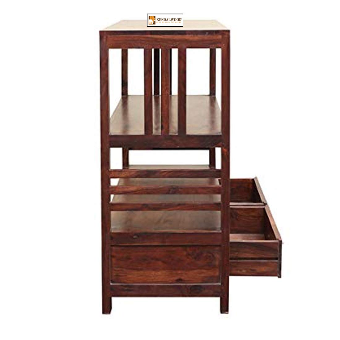 Sheesham Wooden Mahogany Finish Console Table/Kitchen Rack/Book Shelves