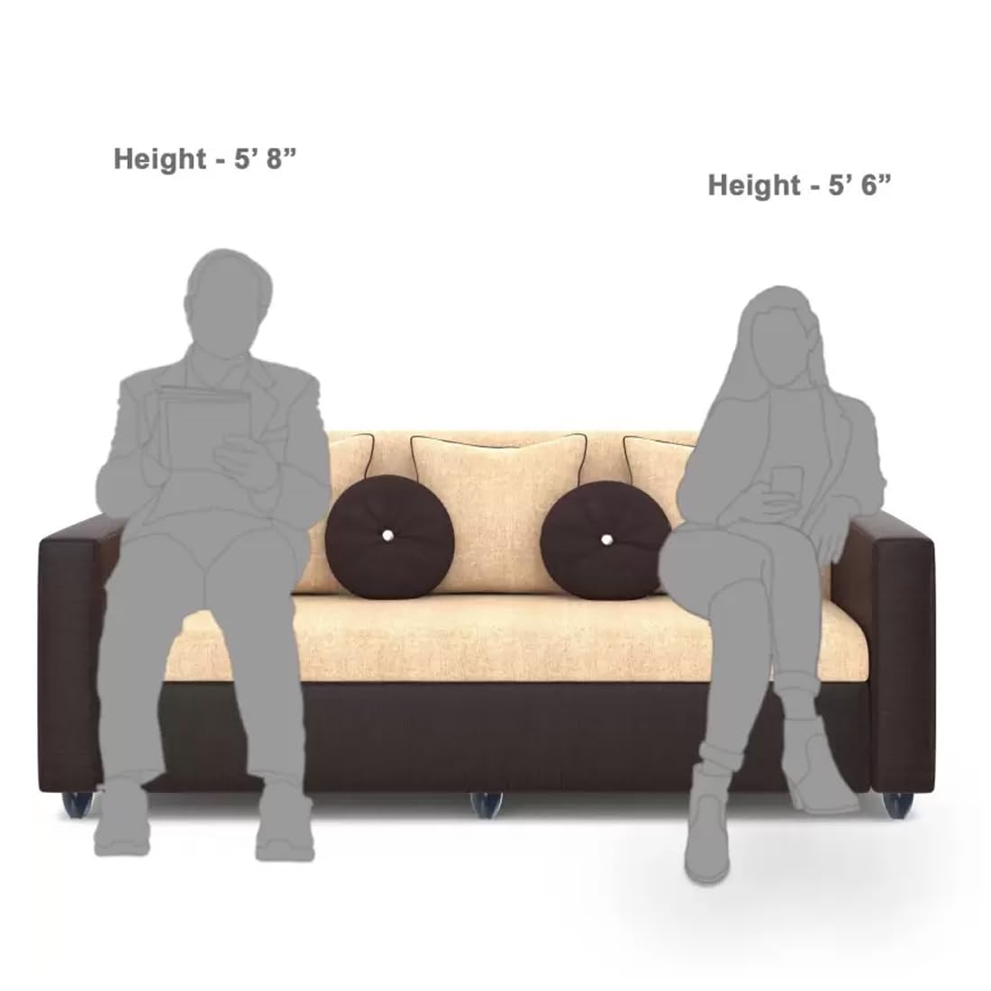 5 Seater Fabric Sofa Set for Living Room Furniture | 3 + 1 + 1 Sofa Set | Sofa for Home & Office